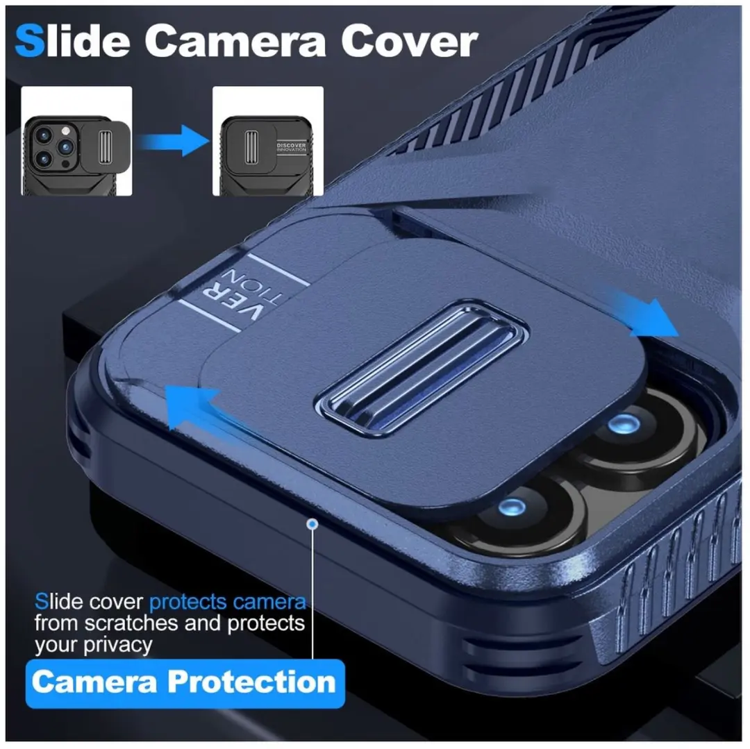 Selected Hoesje iPhone 15 Pro Max Blauw - Camera Slider