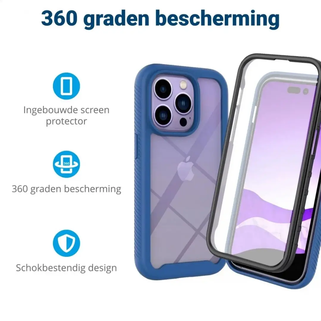 Selected by GSMpunt.nl iPhone 14 Pro Hoesje - Blauw Transparant