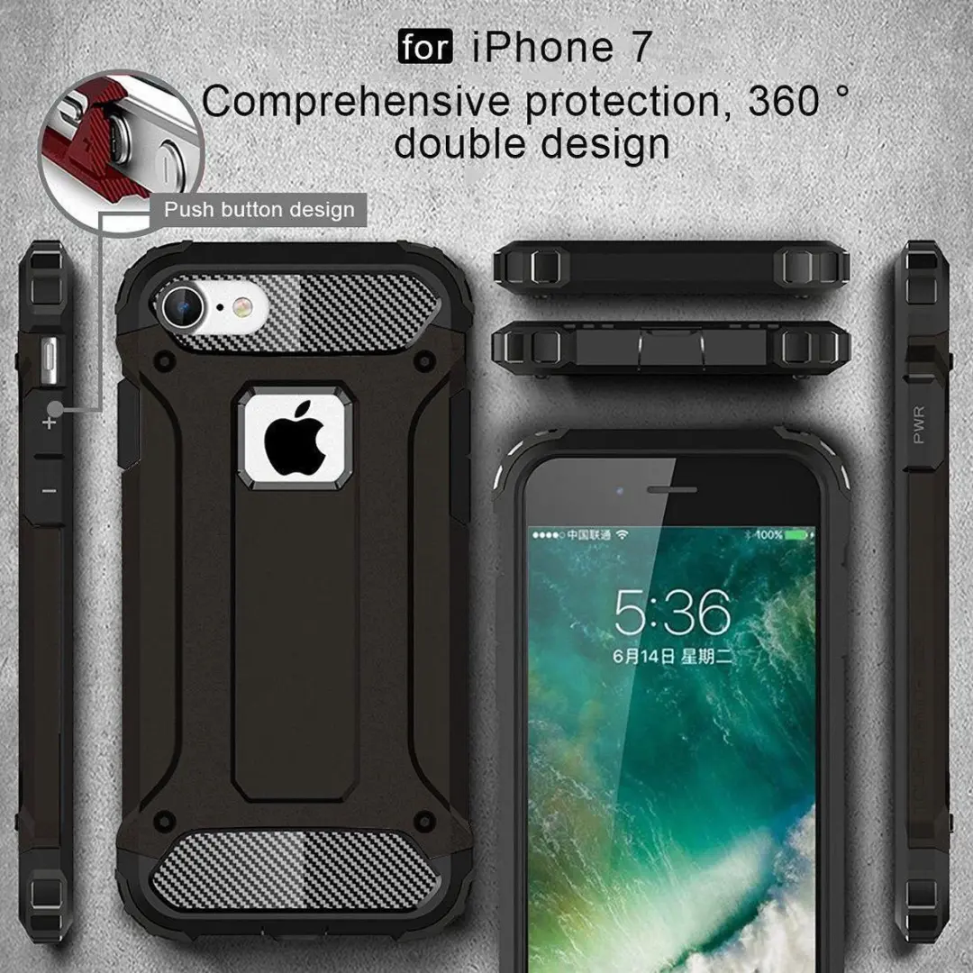 Selected Shock Proof Hybride Back Cover iPhone 7/8 - Zwart