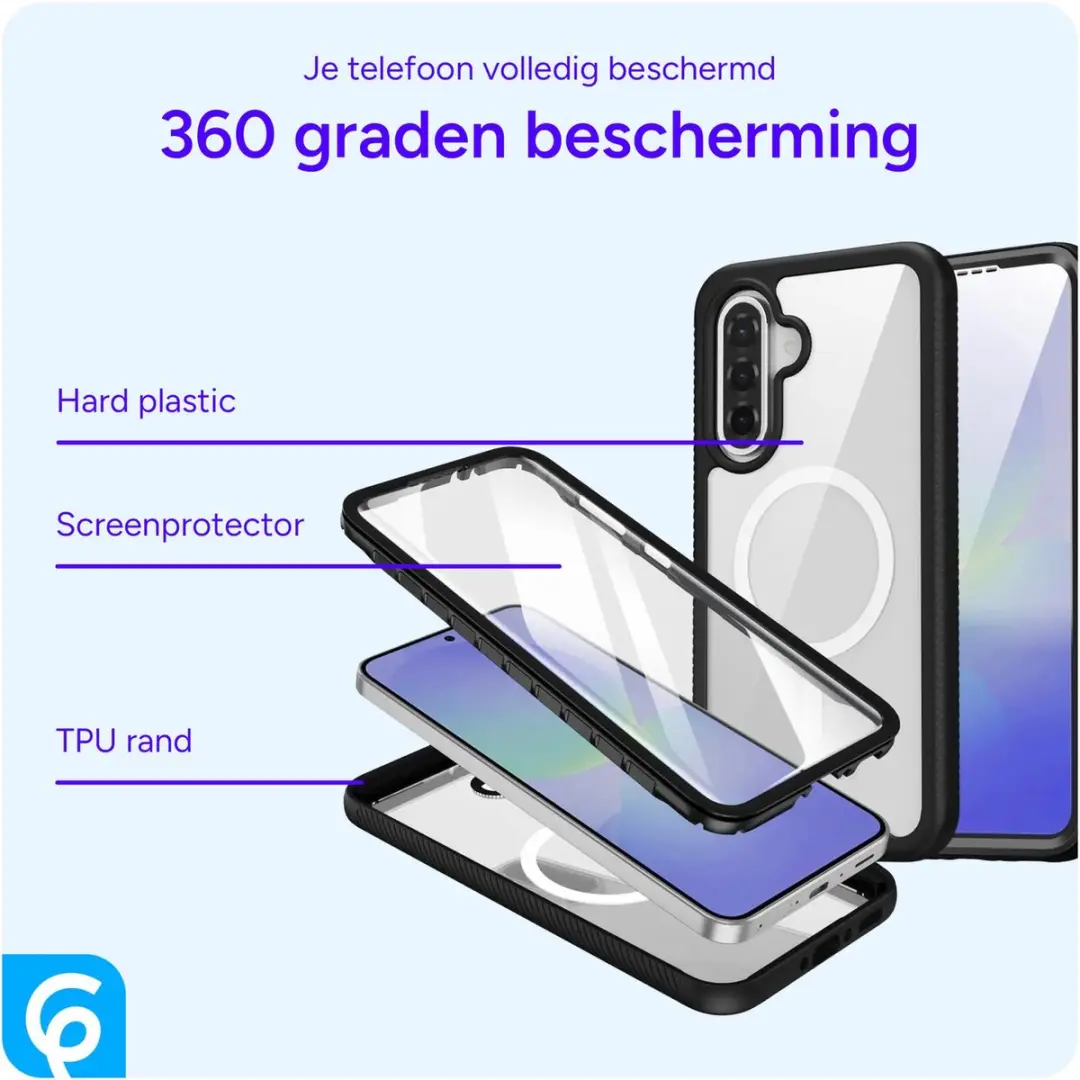 Selected Hoesje Samsung Galaxy A56 MagSafe - Schokbestendig - Zwart/Transparant