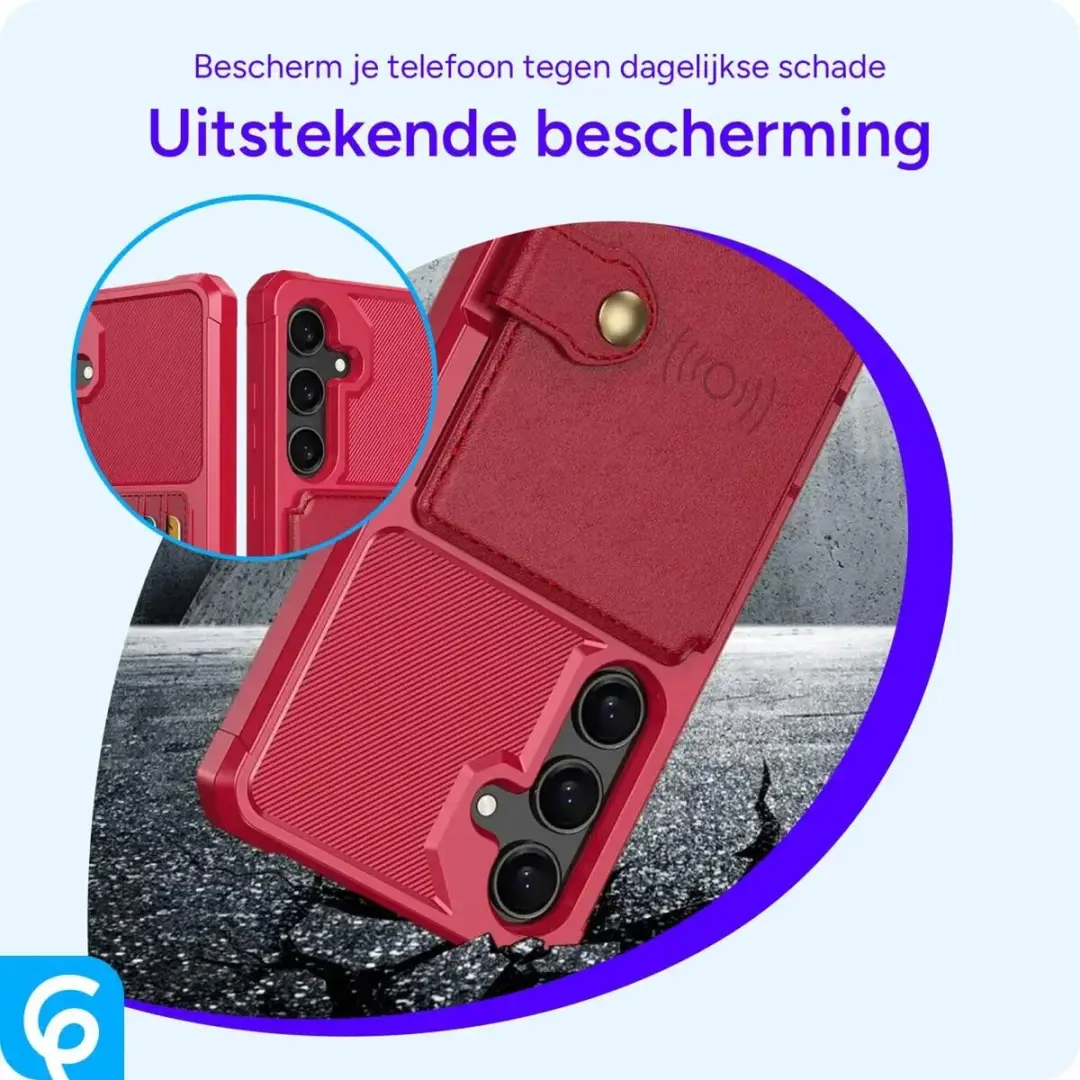 Selected Portemonnee Hoesje Samsung Galaxy S25 - 4 Pasjes - Rood