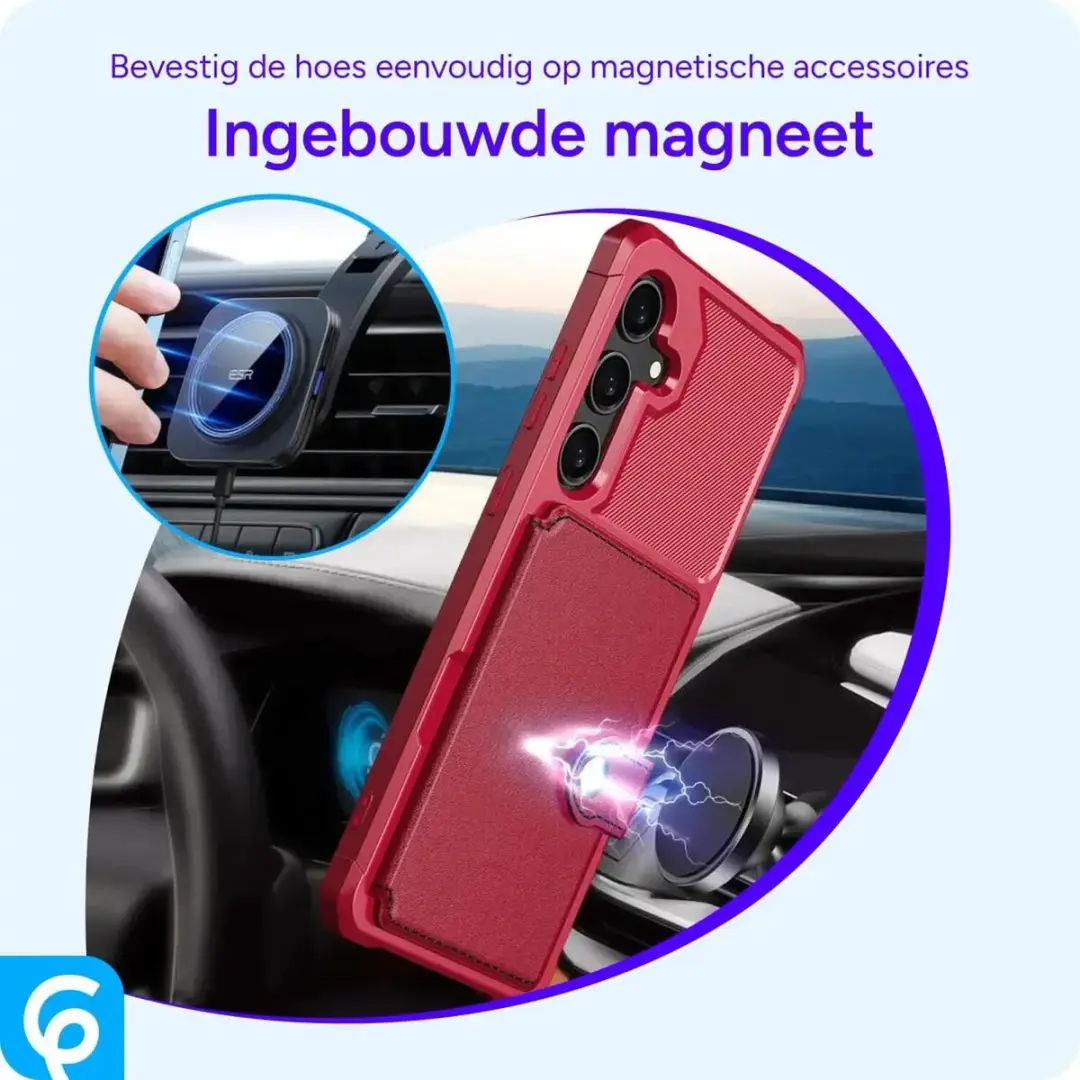 Selected Portemonnee Hoesje Samsung Galaxy S25 - 4 Pasjes - Rood