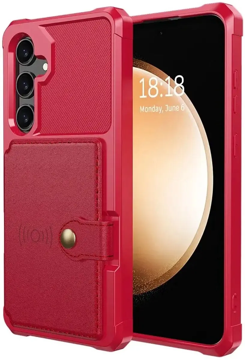 Selected Portemonnee Hoesje Samsung Galaxy S25 - 4 Pasjes - Rood