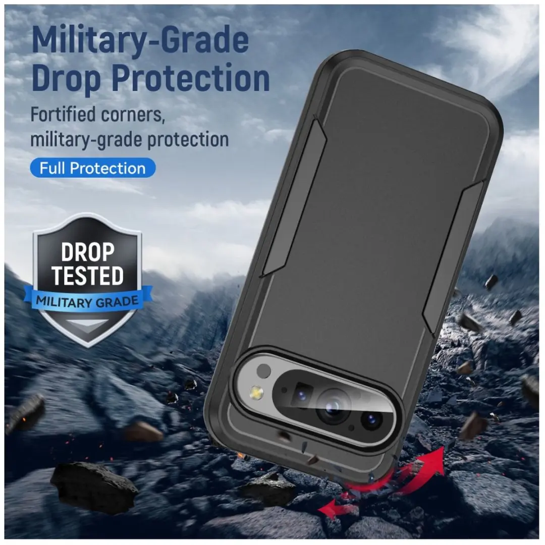 Selected Back Cover Google Pixel 9/9 Pro Rugged Hoesje - Zwart