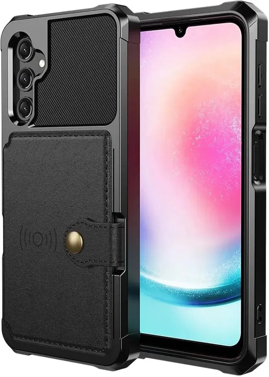 Selected Portemonnee Hoesje Samsung Galaxy A15 - 4 Pasjes - Zwart