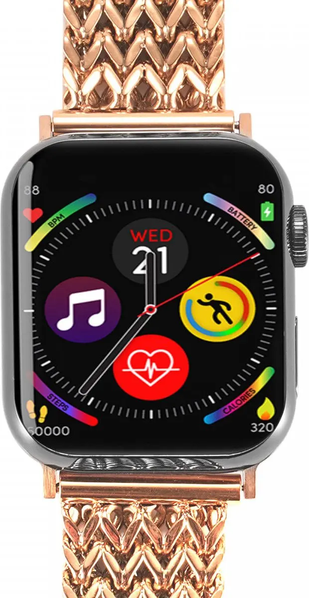 Selected Gevlochten Stalen Bandje Apple Watch - 40/41/42mm - Rose Goud - afbeelding 6 van 6