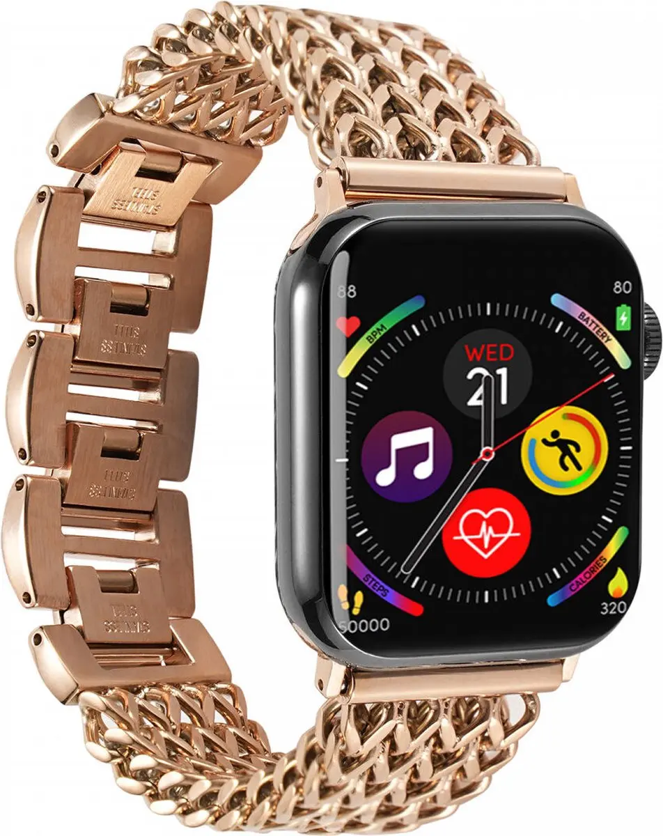 Selected Gevlochten Stalen Bandje Apple Watch - 40/41/42mm - Rose Goud