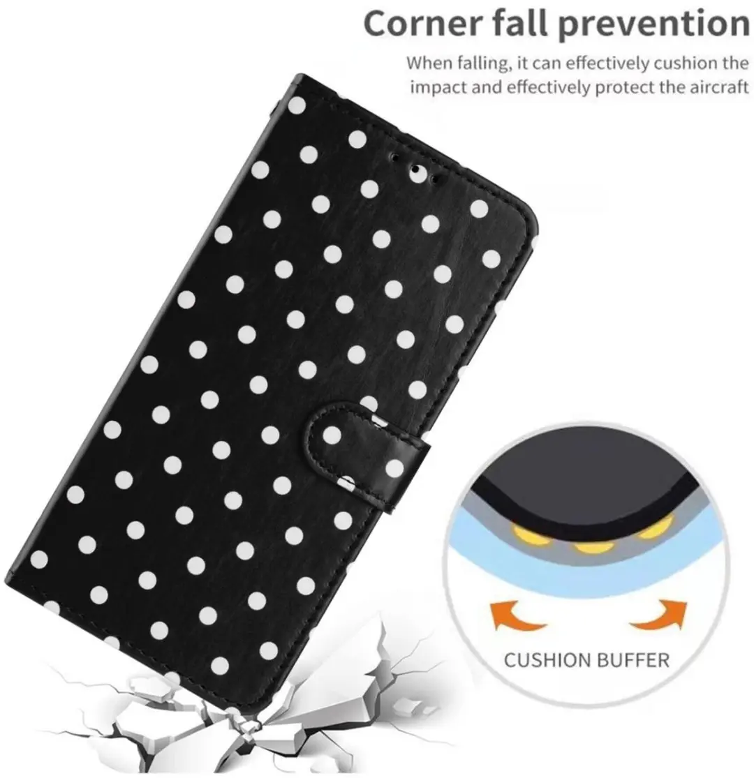 Selected Hoesje Samsung Galaxy A17/A26 Polka Dot Wallet - 3 Pasjes - Zwart