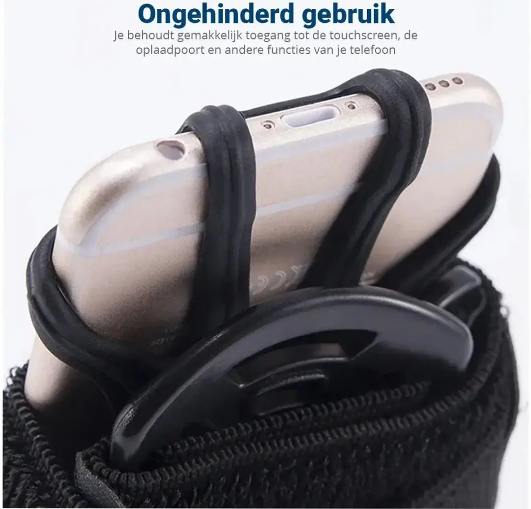 Selected Sport Telefoonhouder Polsband 360° - Zwart