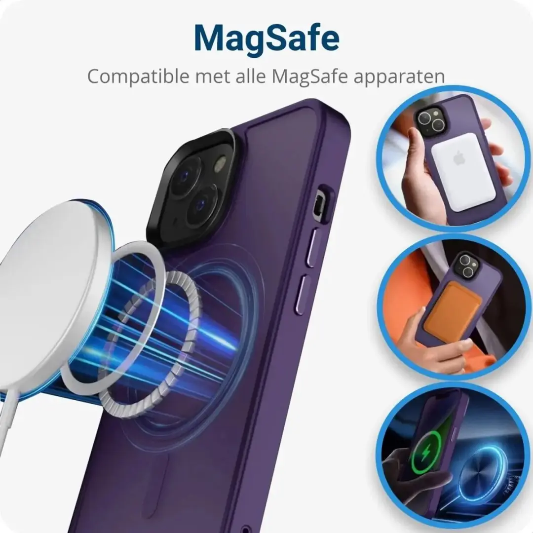 Selected by GSMpunt Apple iPhone 15 Hoesje - Paars - MagSafe - afbeelding 6 van 6
