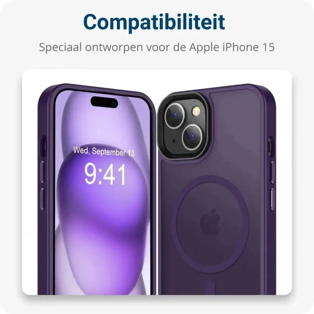 Selected by GSMpunt Apple iPhone 15 Hoesje - Paars - MagSafe