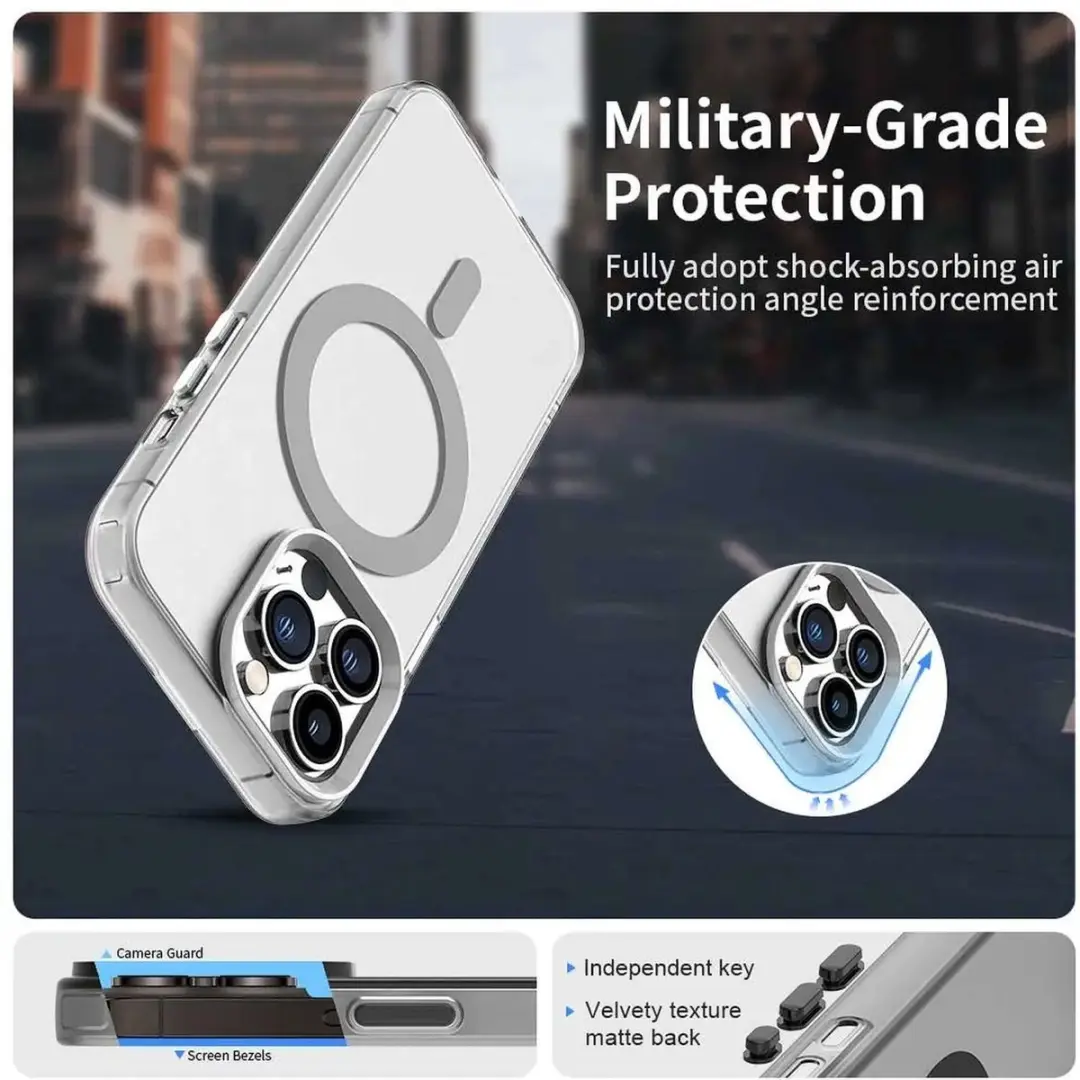 Selected Backcover Hoesje iPhone 14 Pro Max MagSafe - Wit & Transparant