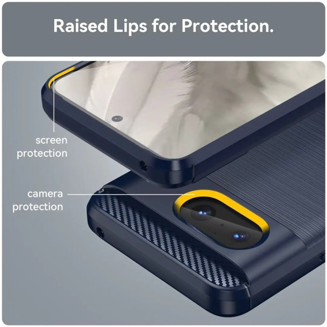 Selected Geborsteld TPU Hoesje Google Pixel 8 - Blauw