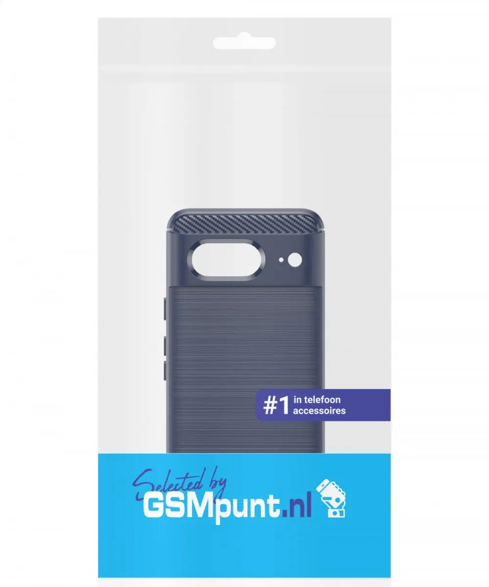 Selected Geborsteld TPU Hoesje Google Pixel 8 - Blauw