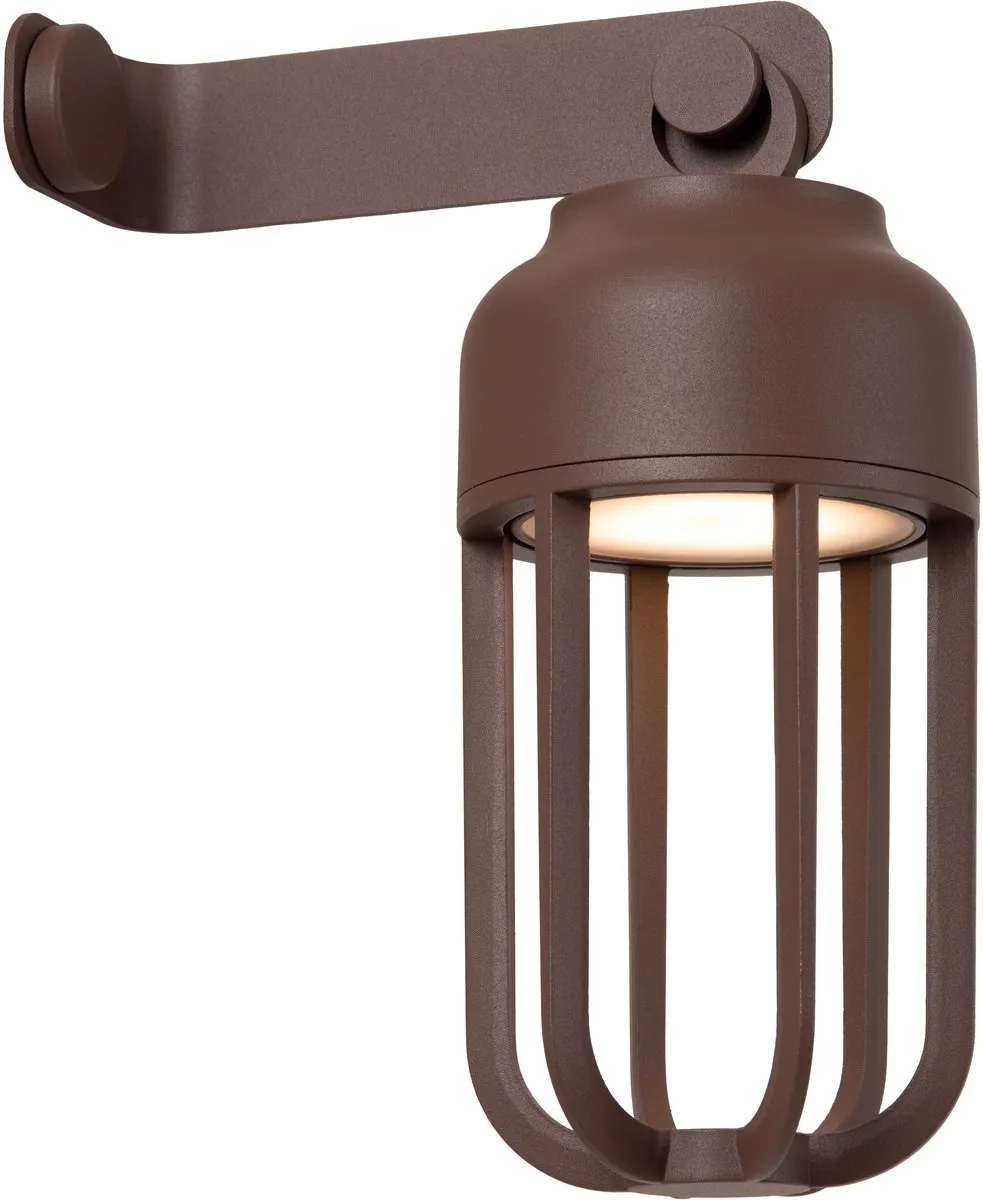 Lucide WELLS Oplaadbare Wandlamp Ø10cm - Roestbruin