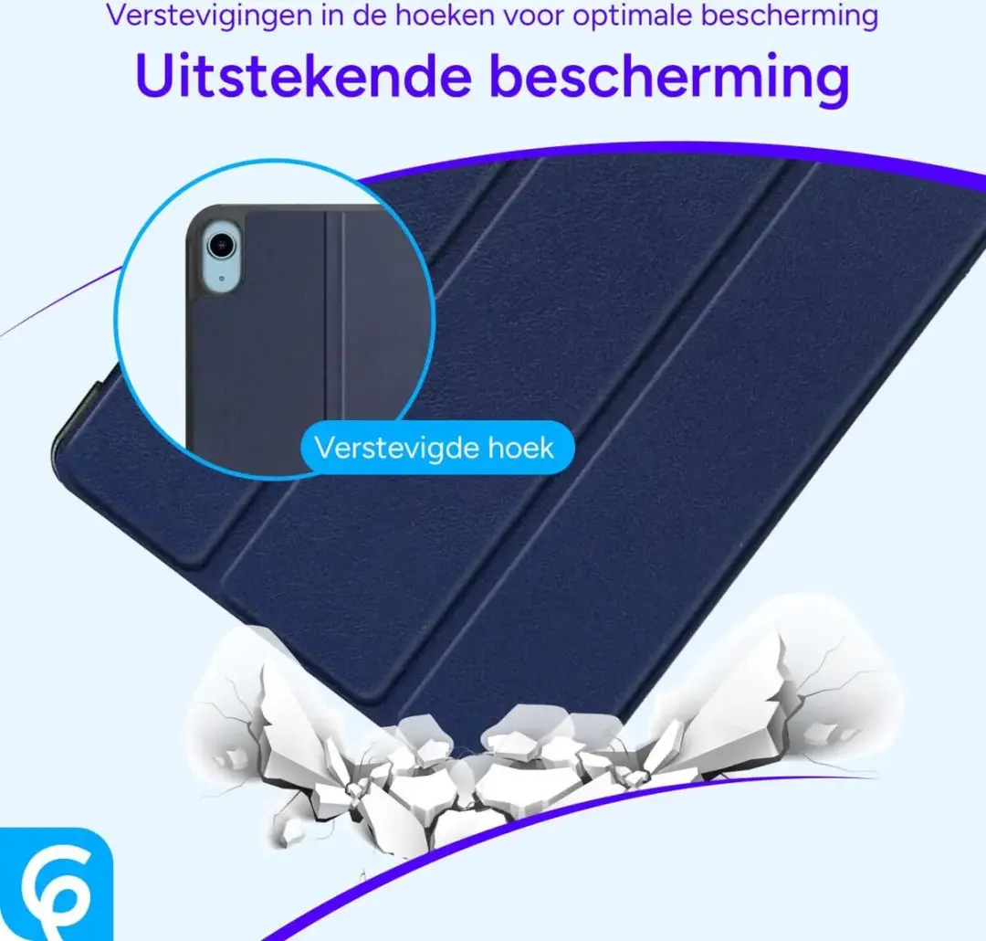 Selected Tablethoes iPad Mini 6/7 Tri-Fold Kunstleer Blauw