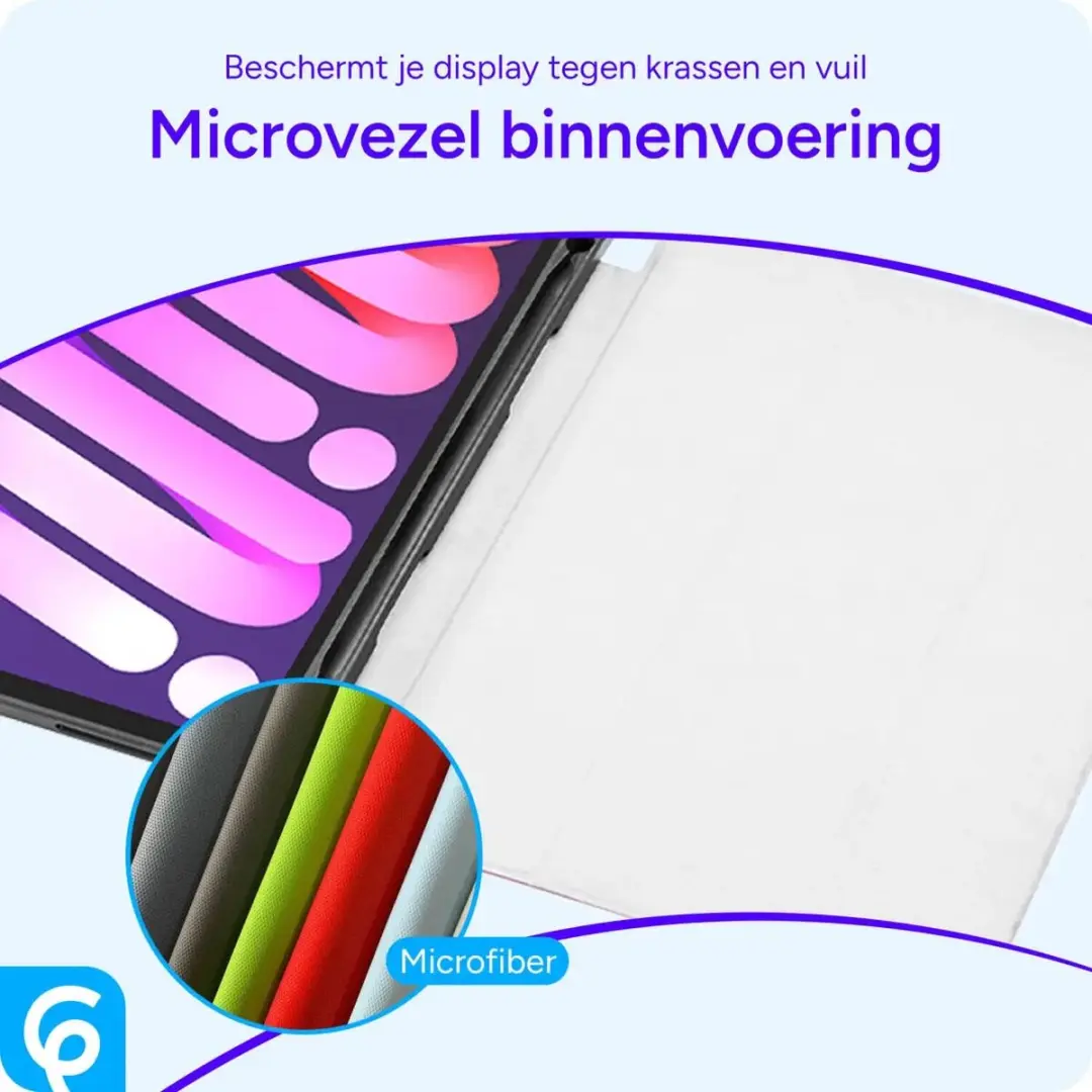 Selected Tablethoes iPad Mini 6/7 Tri-Fold Kunstleer Blauw