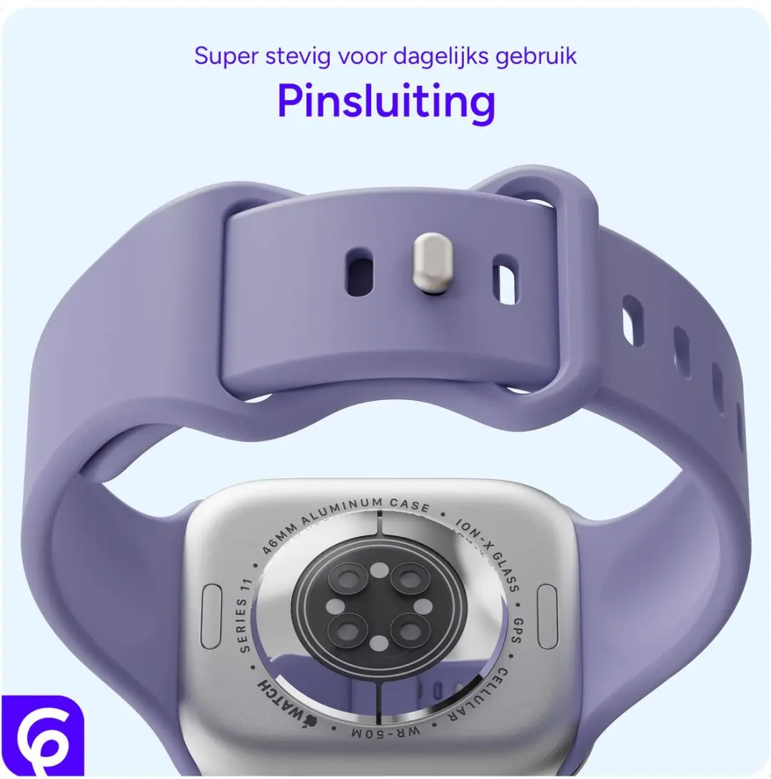 Selected SBG Siliconen Bandje Apple Watch 11 42mm - Lavender Grijs
