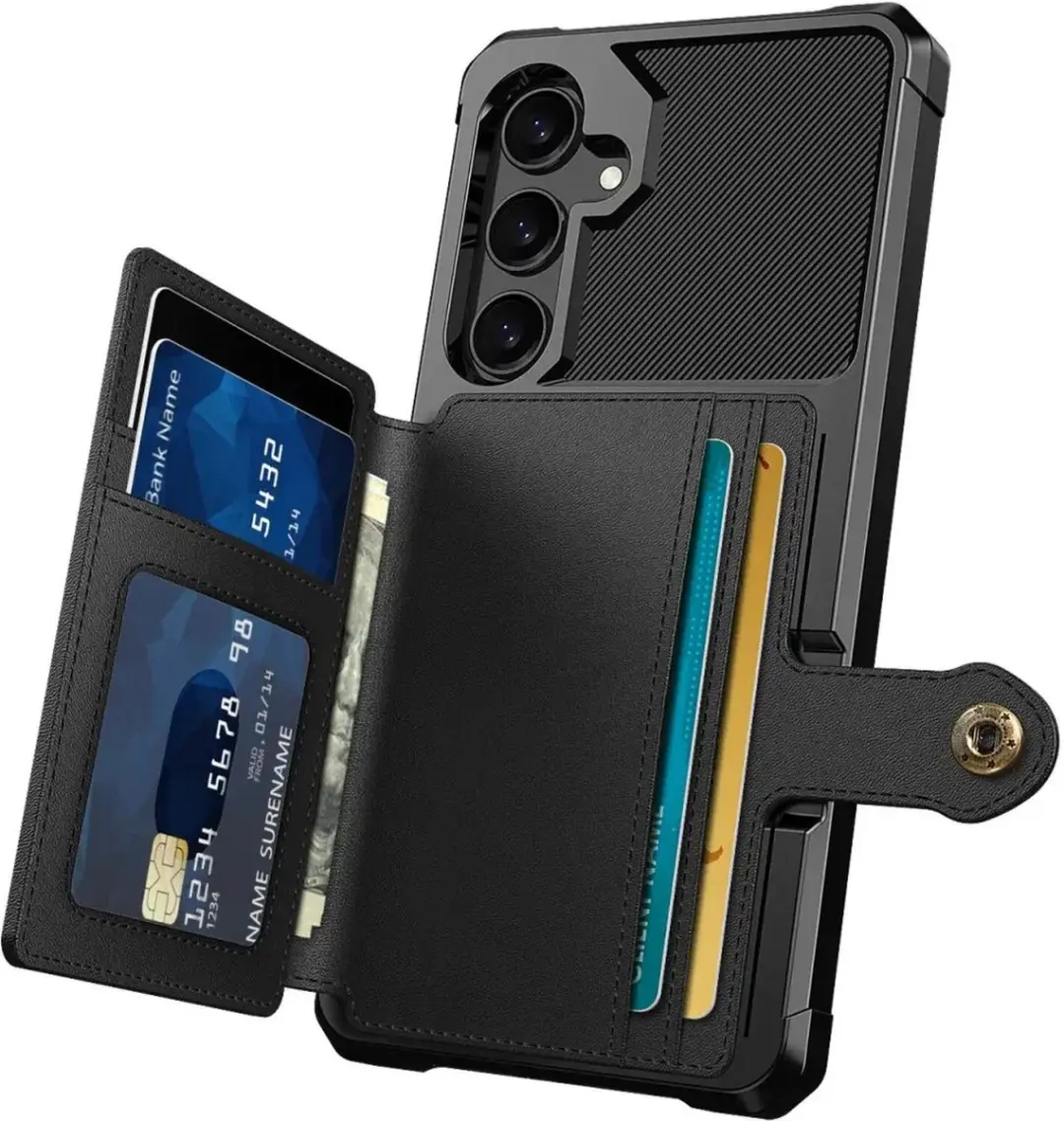 Selected Portemonnee Hoesje Samsung Galaxy S24 FE - 4 Pasjes - Zwart