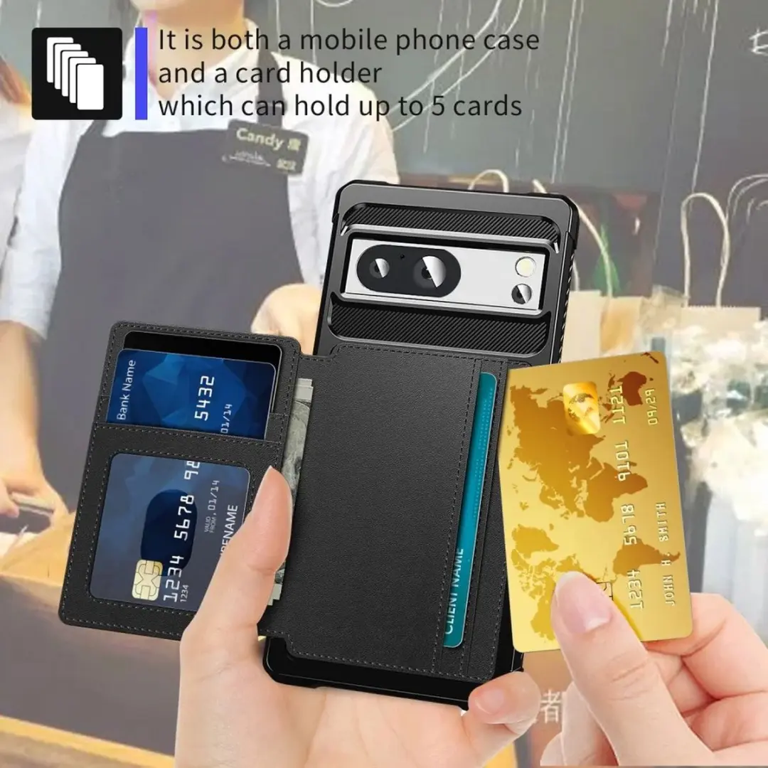 Selected Portemonnee Hoesje Google Pixel 8 - 4 Pasjes - Zwart