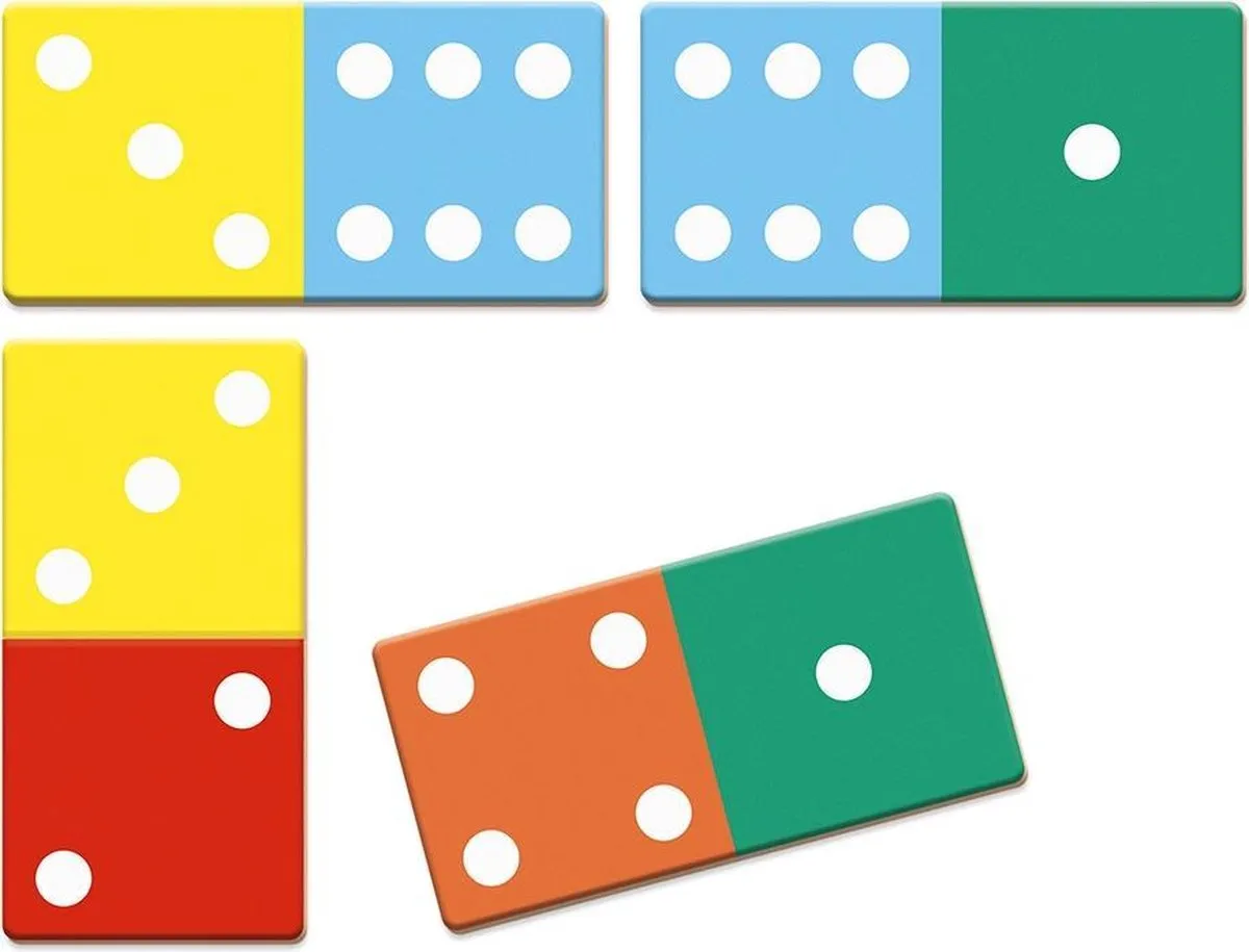 Janod Domino Rigolooo 11.2737 Kartonnen Dominospel - 28 Stuks - Multikleur