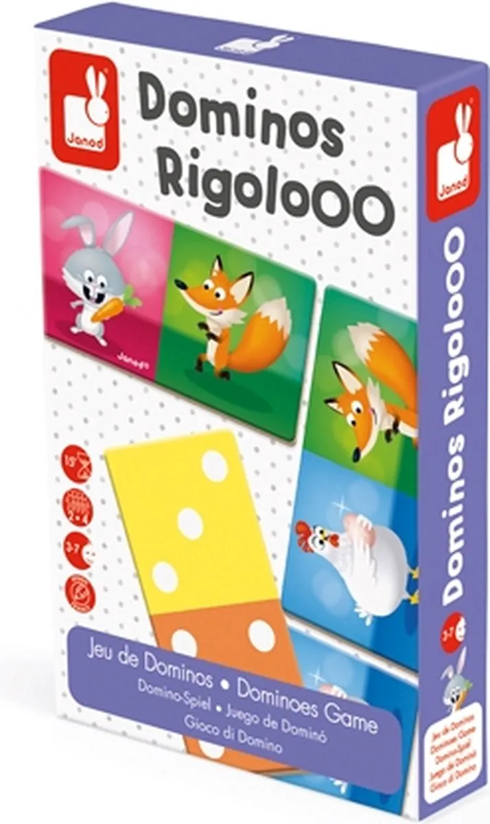 Janod Domino Rigolooo 11.2737 Kartonnen Dominospel