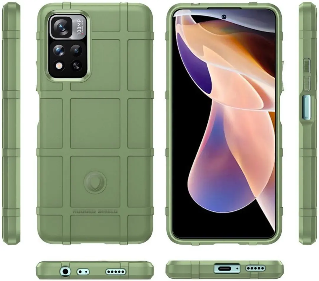 Selected Rugged Shield Hoesje Xiaomi Redmi Note 11 Pro 5G - Groen