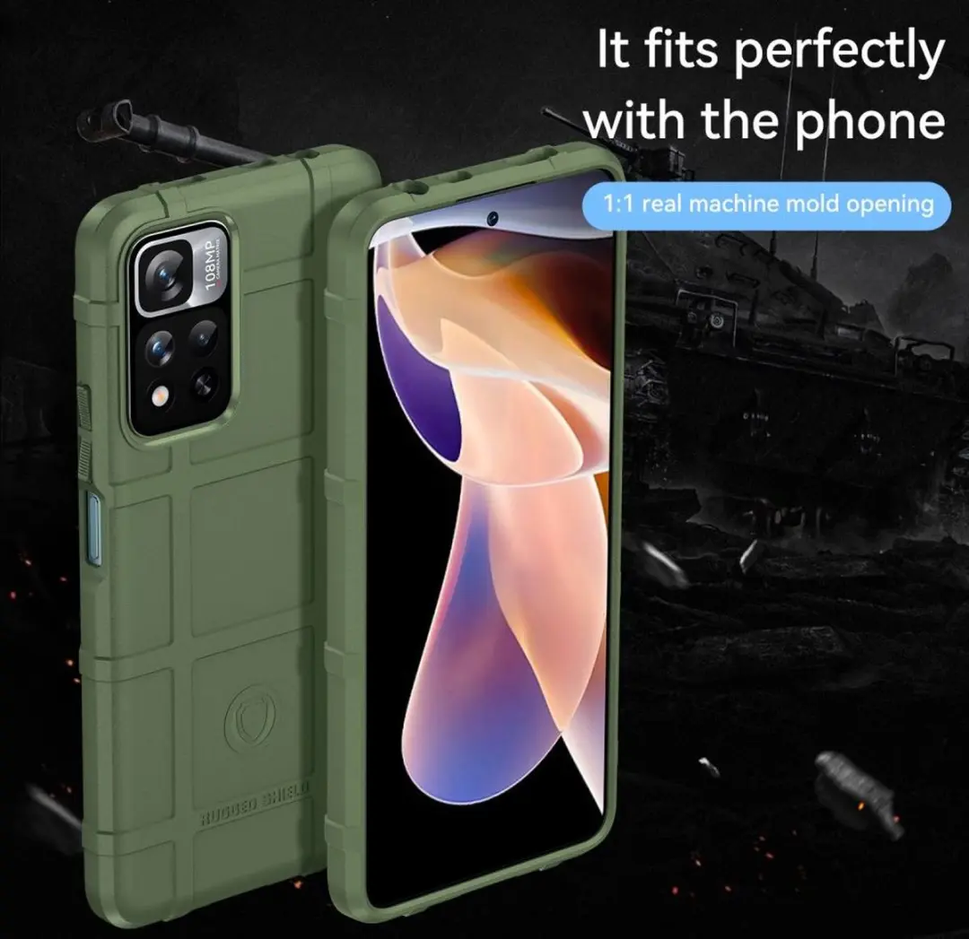 Selected Rugged Shield Hoesje Xiaomi Redmi Note 11 Pro 5G - Groen