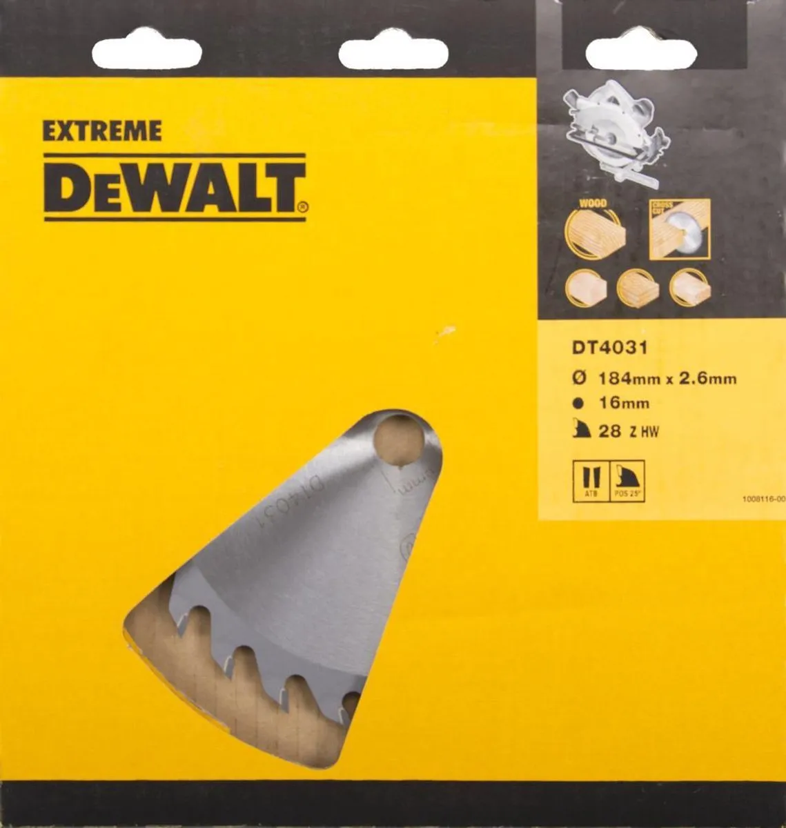 DeWalt Extreme Cirkelzaagblad Hout DT4031-QZ - Ø184mm 28T