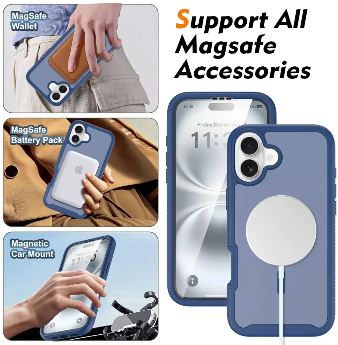 Selected by GSMpunt.nl iPhone 16 Plus Hoesje Matte Blauw - MagSafe - afbeelding 6 van 6