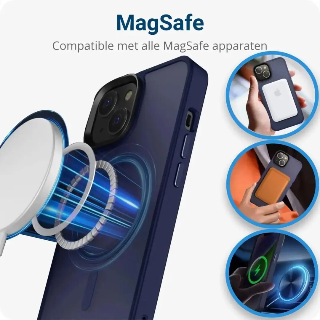 Selected iPhone 15 MagSafe Hoesje - Donkerblauw