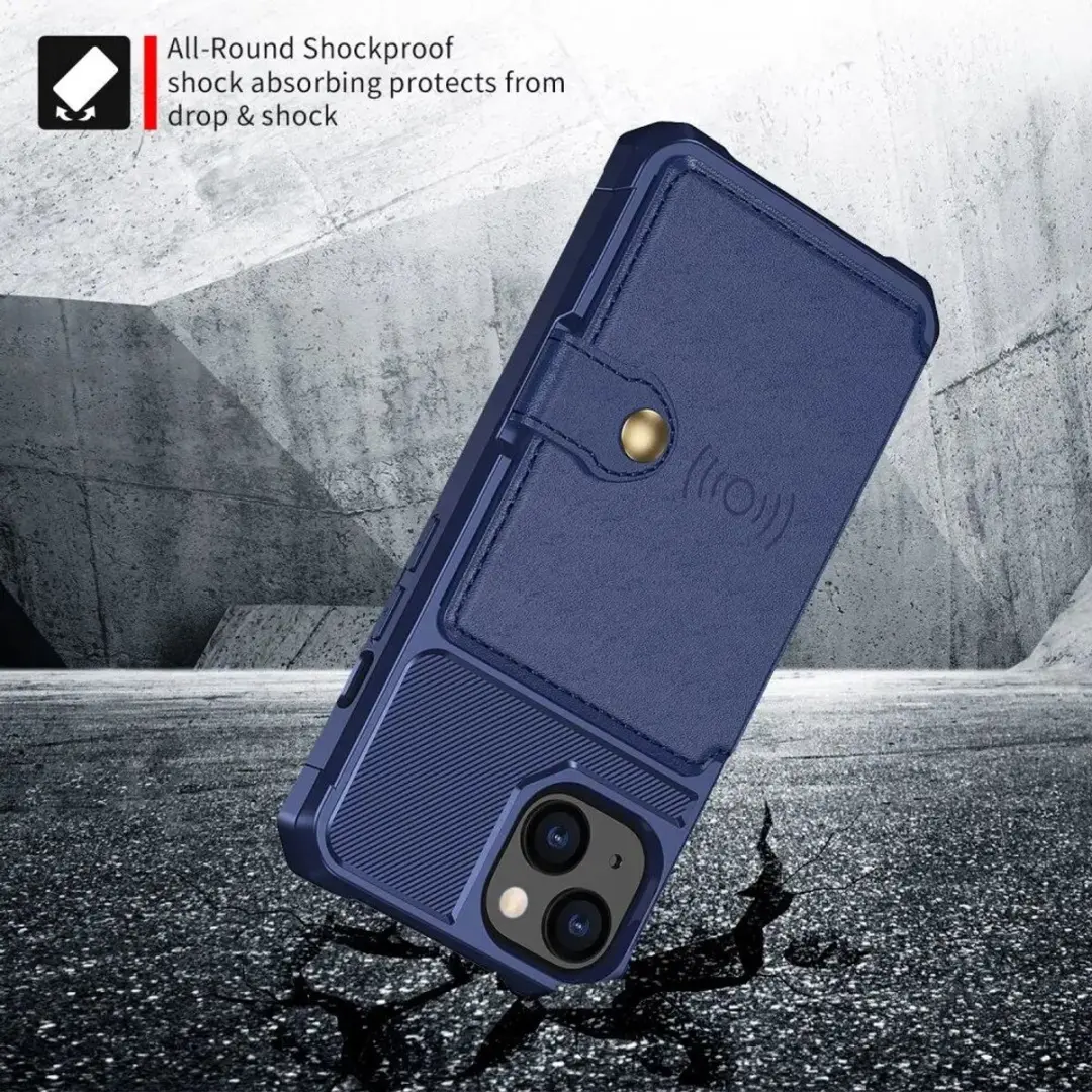 Selected Portemonnee Hoesje iPhone 13 - Blauw - 4 Pasjes