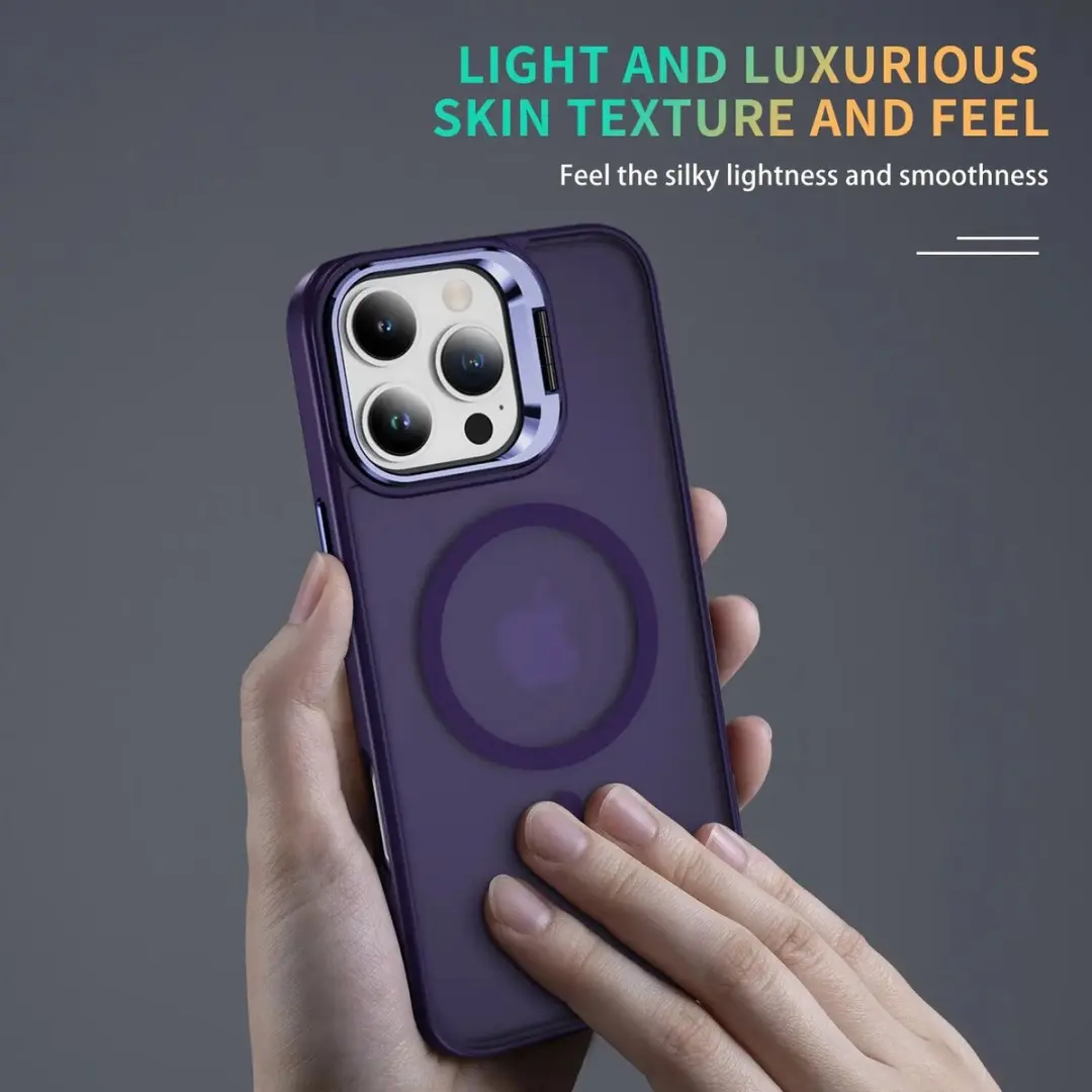 Selected Hoesje iPhone 16 Pro Max MagSafe Paars - Camera Kickstand