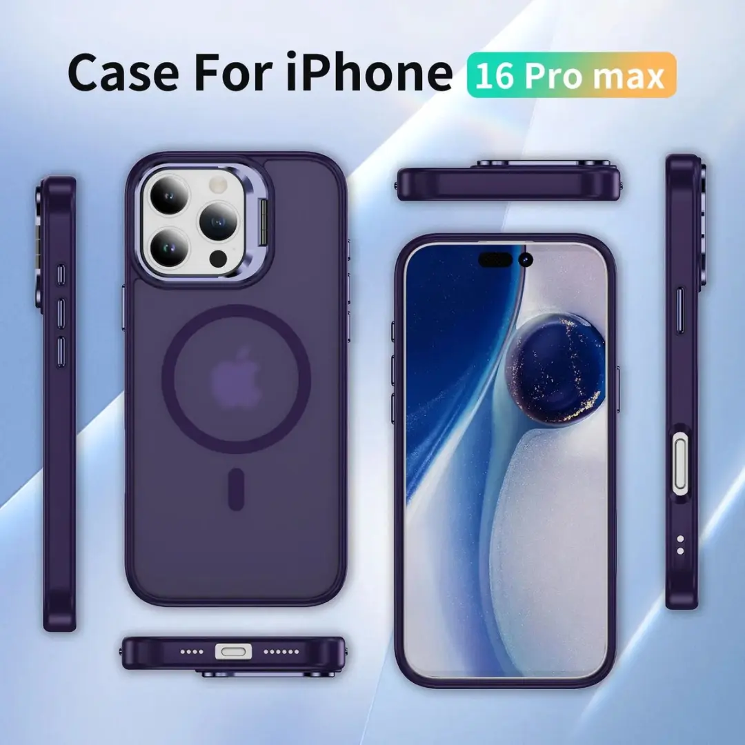 Selected Hoesje iPhone 16 Pro Max MagSafe Paars - Camera Kickstand