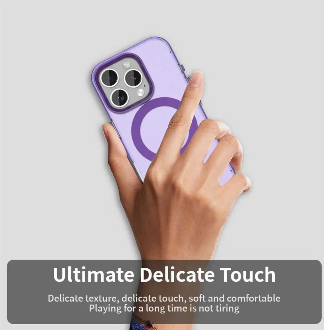 Selected MagSafe Backcover iPhone 16 Pro - Paars & Transparant - afbeelding 6 van 6