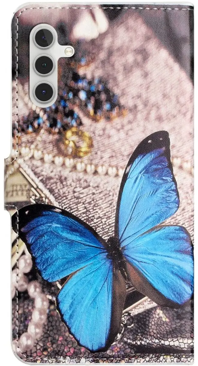 Selected Hoesje Samsung Galaxy A56 Book Case - Blauwe Vlinder - afbeelding 6 van 6