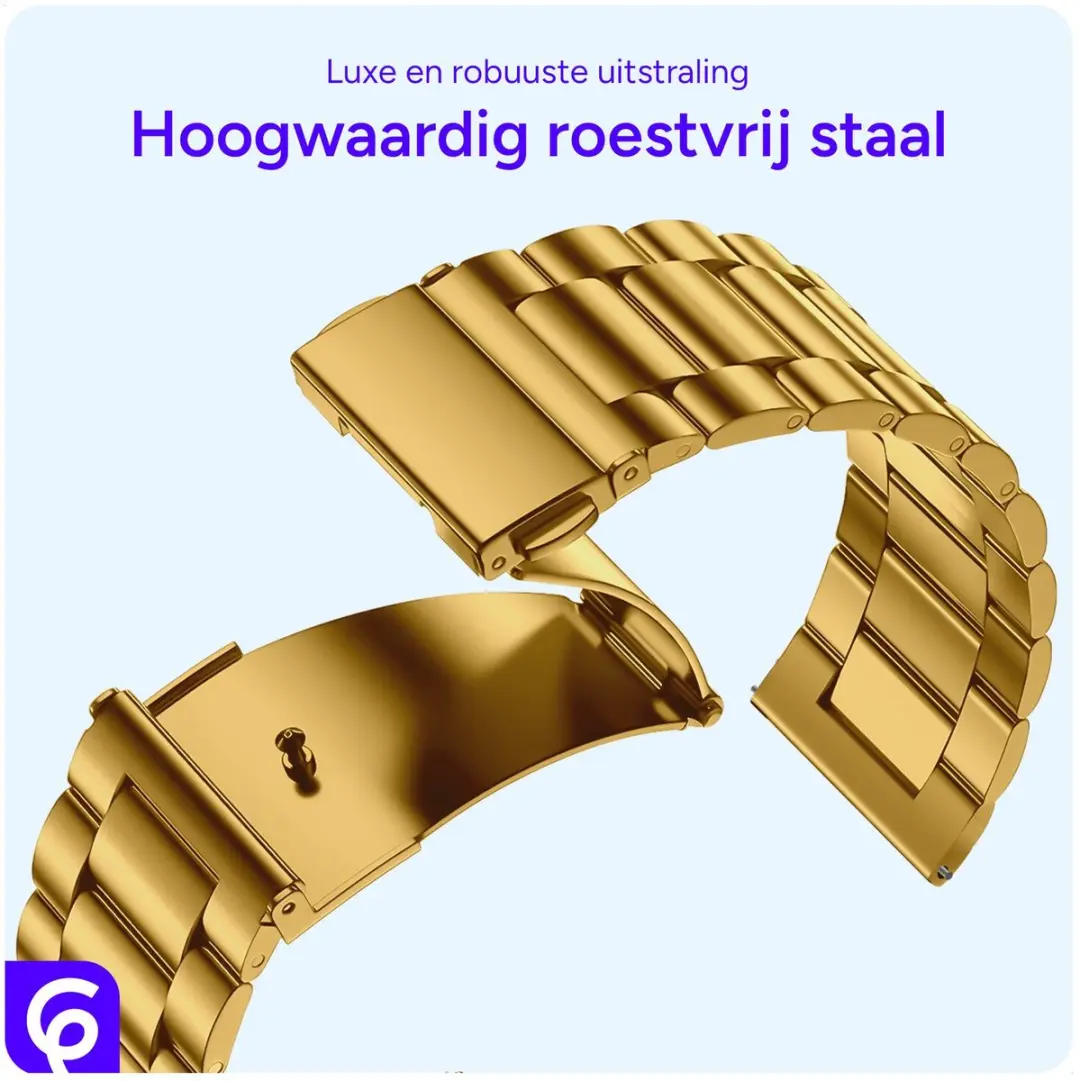Selected by GSMpunt Selected SBG RVS Horlogeband 22mm - Goud