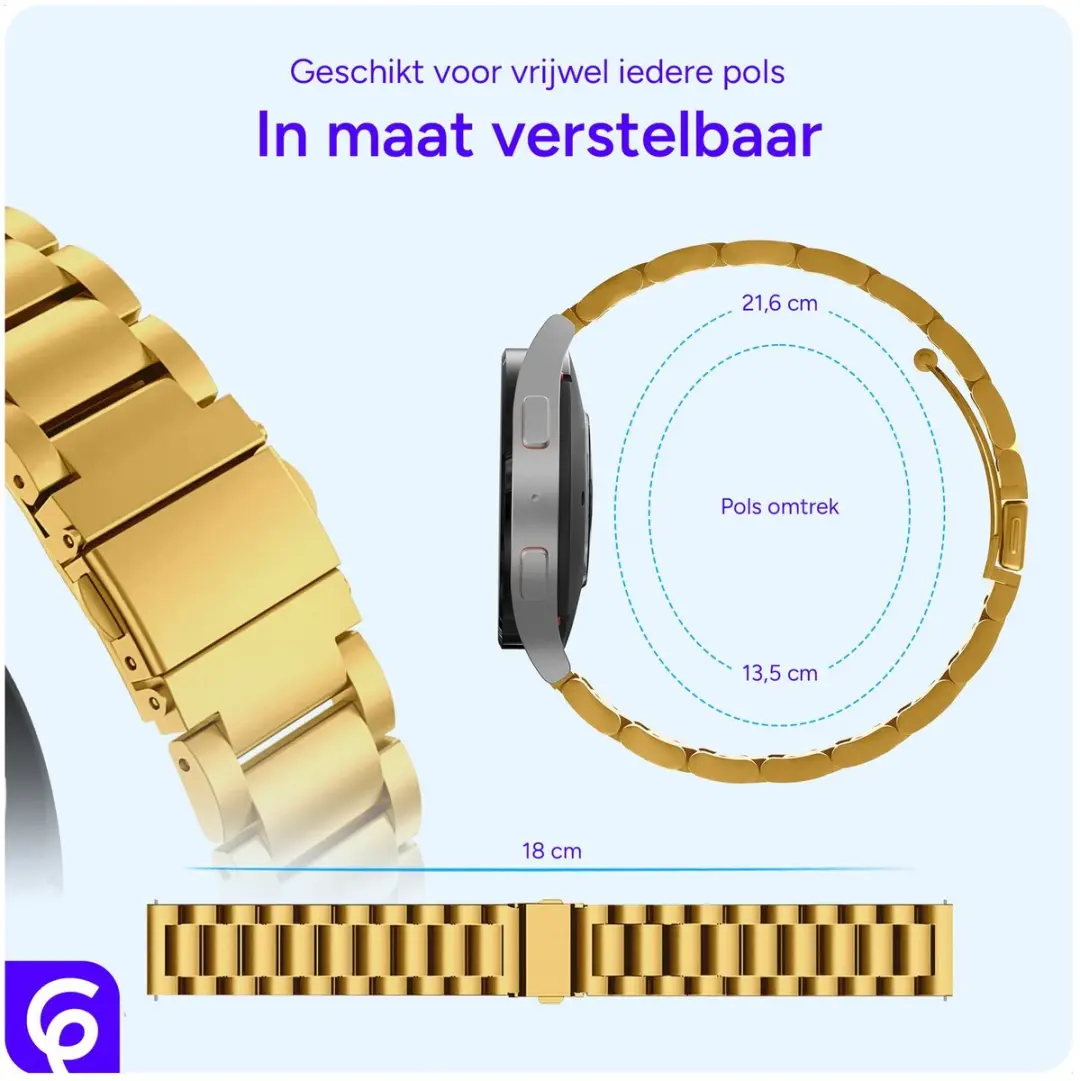 Selected by GSMpunt Selected SBG RVS Horlogeband 22mm - Goud