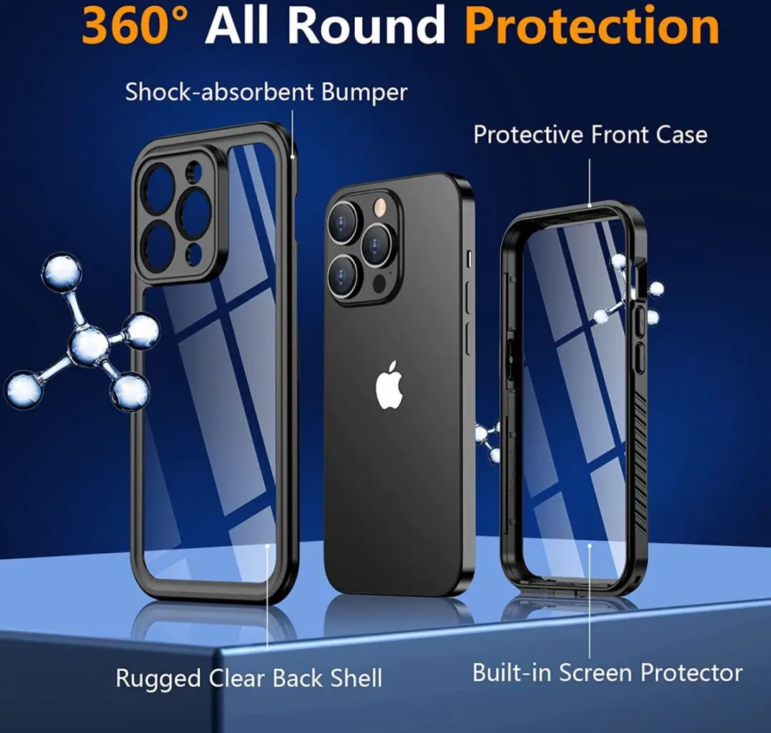 Selected SBG Outdoor Case Waterdicht iPhone 14 Pro - IP68 - Zwart/Transparant