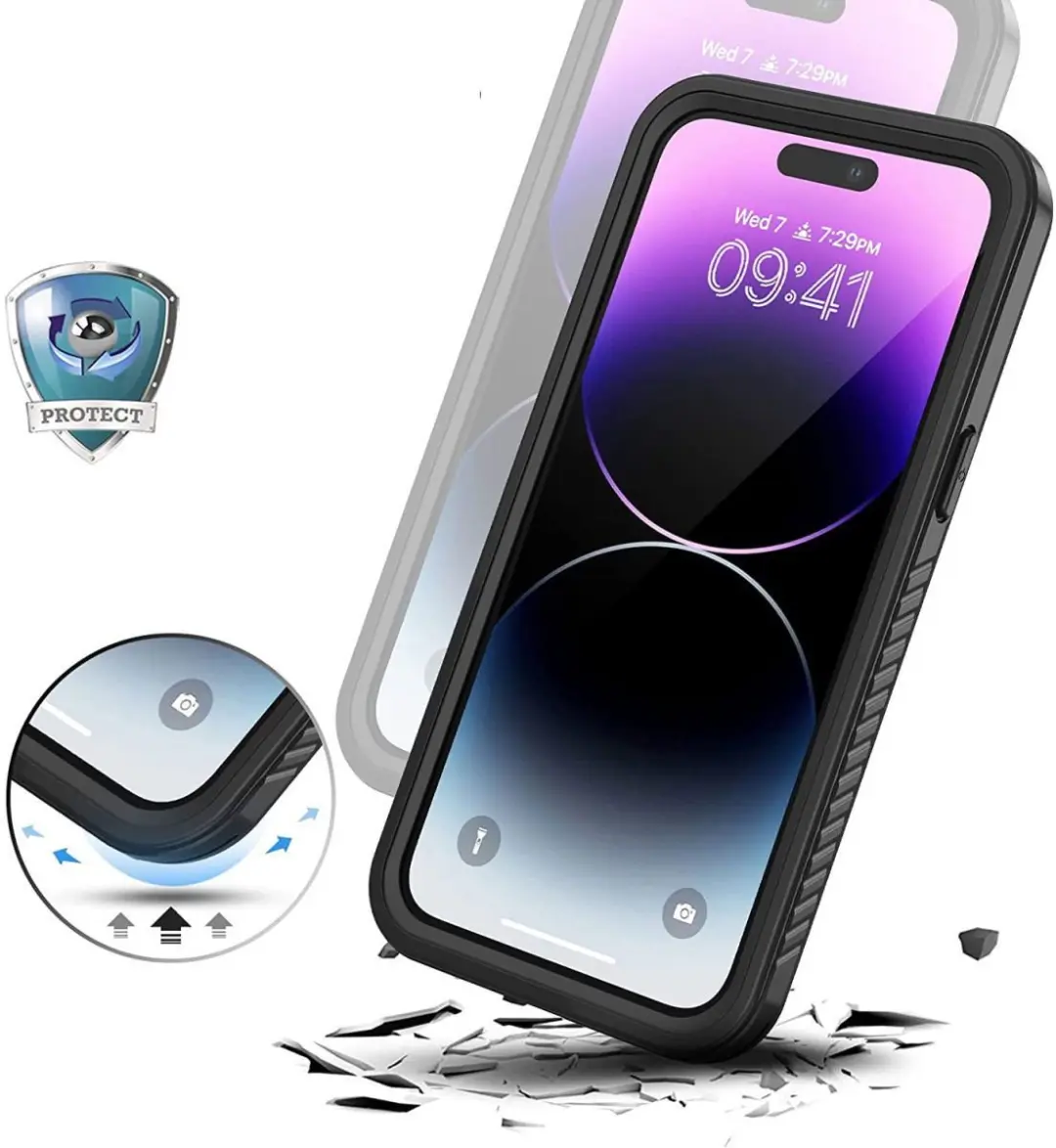 Selected SBG Outdoor Case Waterdicht iPhone 14 Pro - IP68 - Zwart/Transparant - afbeelding 6 van 6