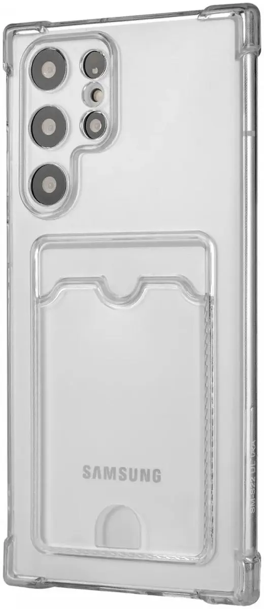 Selected Transparant TPU Hoesje Samsung Galaxy S22 Ultra - Pasjeshouder