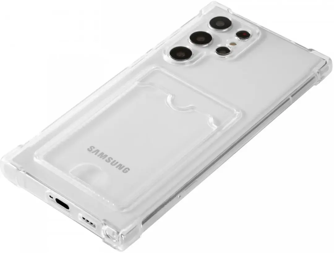 Selected Transparant TPU Hoesje Samsung Galaxy S22 Ultra - Pasjeshouder