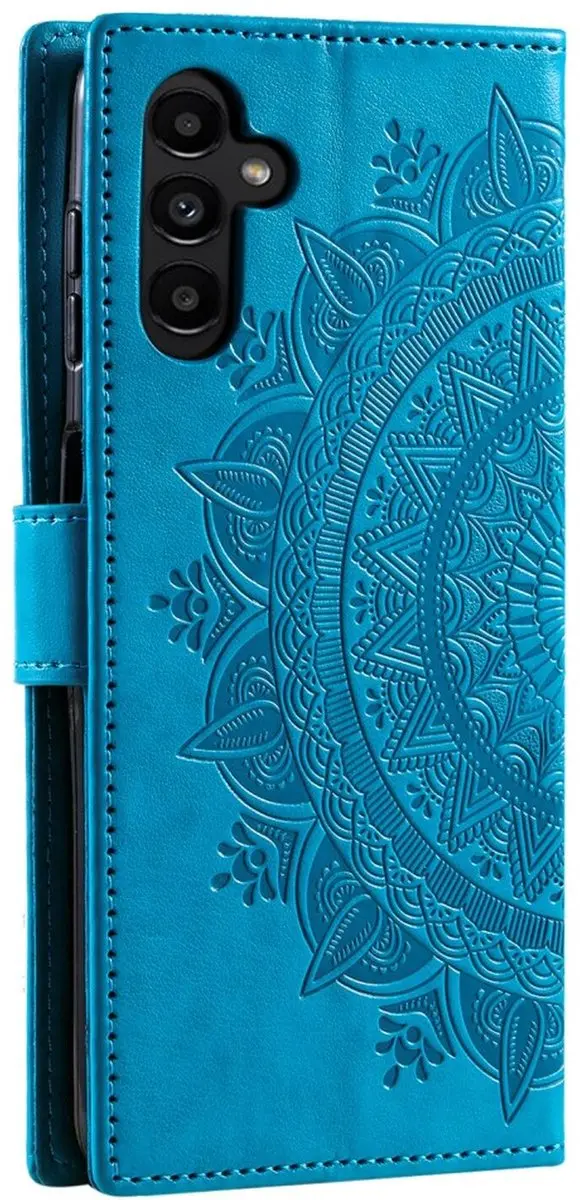 Selected Mandala Book Case Samsung Galaxy A36 - Hoesje Blauw - 3 Pasjes