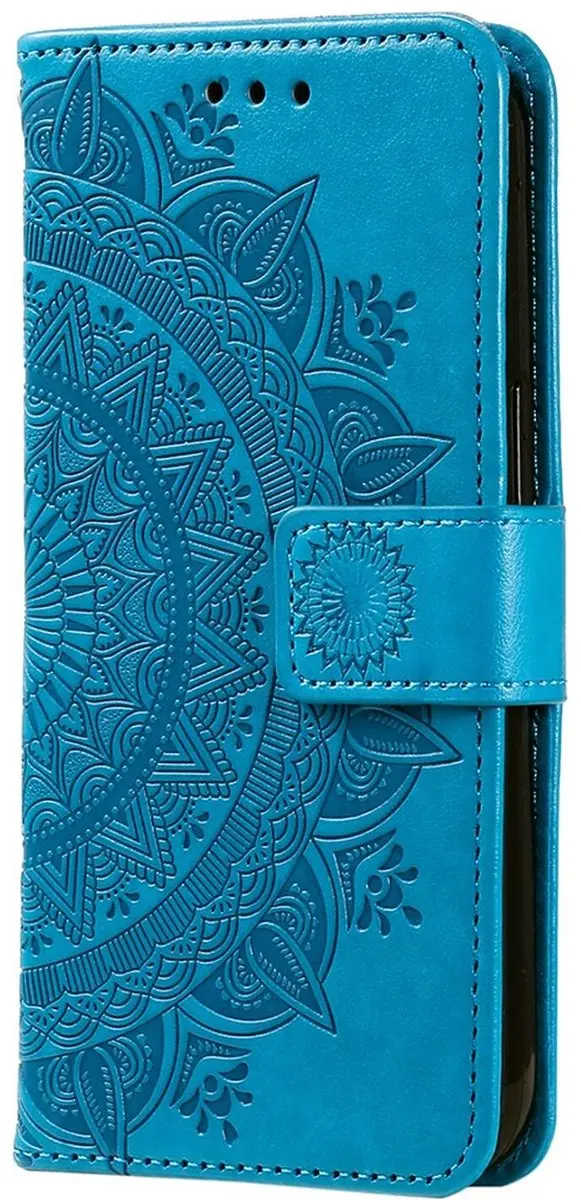 Selected Mandala Book Case Samsung Galaxy A36 - Hoesje Blauw - 3 Pasjes