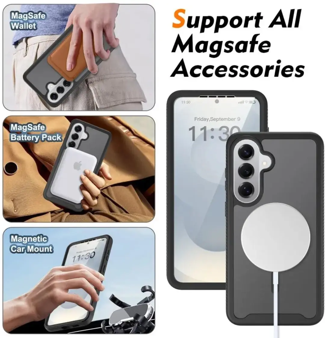 Selected Hoesje Samsung Galaxy S25 Plus - Ingebouwde Screenprotector - Matte Zwart