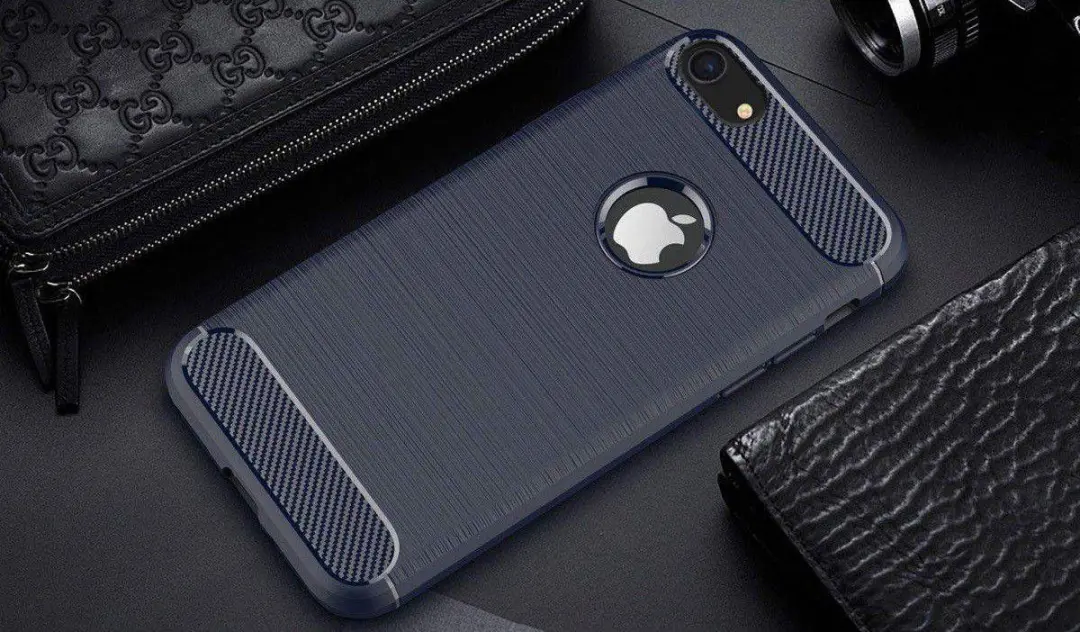 Selected Geborsteld TPU Hoesje iPhone 6/6S - Blauw
