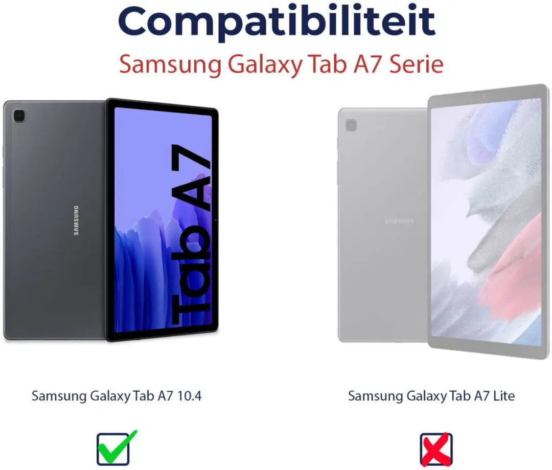 Selected Hoes Samsung Galaxy Tab A7 10.4" - Zwart - Incl. Screenprotector & Riemen