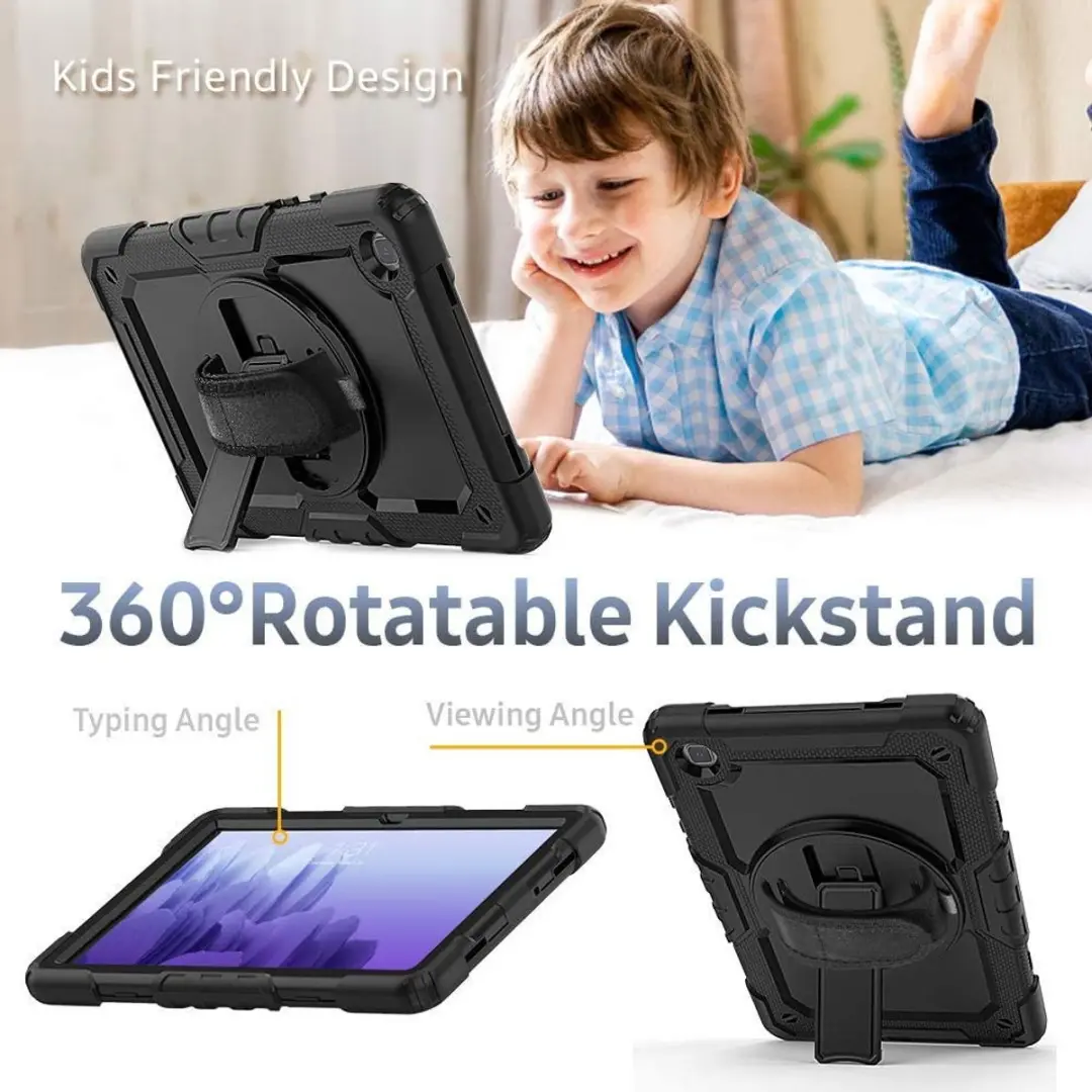 Selected Hoes Samsung Galaxy Tab A7 10.4" - Zwart - Incl. Screenprotector & Riemen
