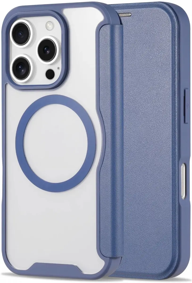 Selected Portemonnee Hoesje iPhone 16 Pro Max - MagSafe - Blauw