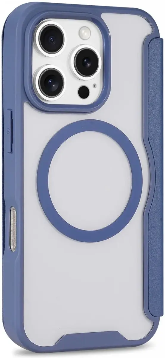 Selected Portemonnee Hoesje iPhone 16 Pro Max - MagSafe - Blauw